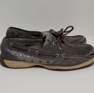 Sperry gray suede boat shoes